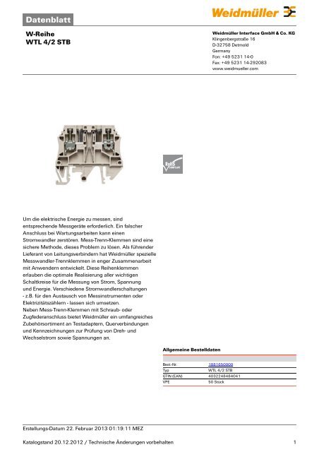 Datenblatt - Voelkner