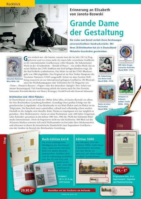 September | Oktober 2013 - Deutsche Post - Philatelie