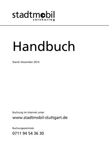 Handbuch (Stand: Dezember 2013) - Stuttgart - Stadtmobil