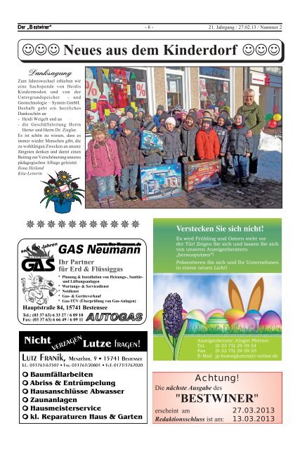 Ausgabe 02/2013 - Bestensee