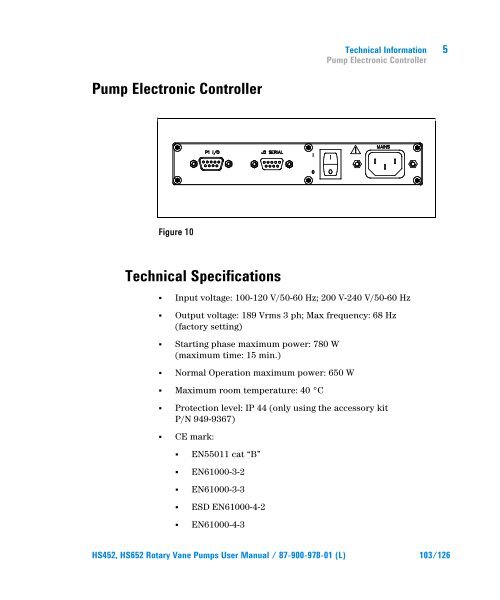 HS452, HS652 Rotary Vane Pumps - Agilent Technologies