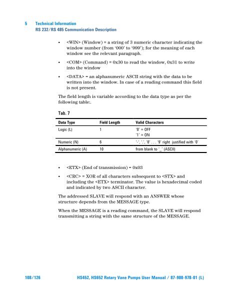 HS452, HS652 Rotary Vane Pumps - Agilent Technologies