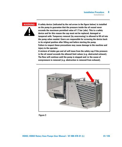 HS452, HS652 Rotary Vane Pumps - Agilent Technologies