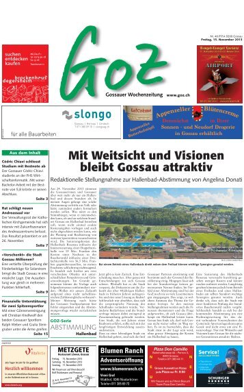 Mit Weitsicht und Visionen bleibt Gossau attraktiv - GoZ