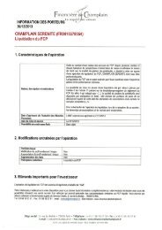 Information aux porteurs - Champlain Sérénité, liquidation du FCP