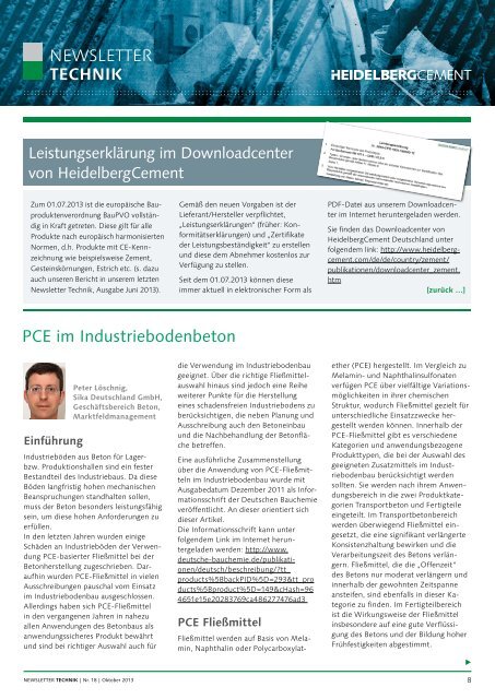 NEwSLETTER TECHNIK - HeidelbergCement