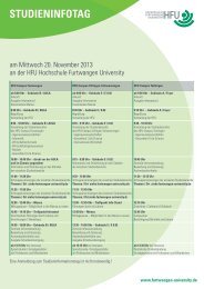 STUDIENINFOTAG - Hochschule Furtwangen