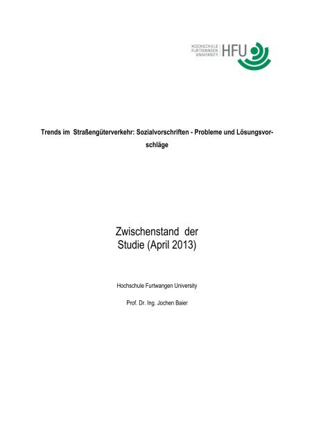 Studie Sozialvorschriften Baier - Hochschule Furtwangen