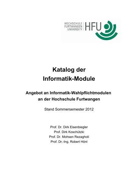 Katalog der Wahlpflichtmodule - Hochschule Furtwangen