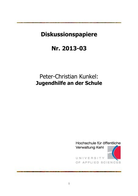 Diskussionspapiere Nr. 2013-03 Peter-Christian ... - Hochschule Kehl