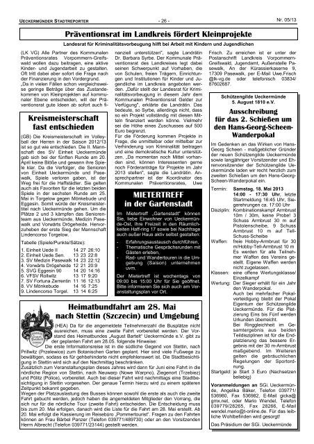 STADTREPORTER UECKERMÜNDER - Stadt Ueckermünde