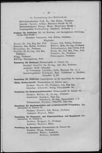 Personalverzeichnis Wintersemester 1919/20