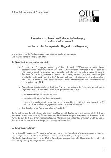 Bitte lesen! - Hochschule Regensburg