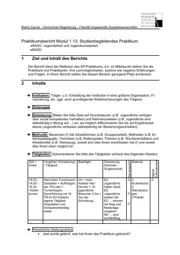 Studienbegleitendes Praktikum/SP Jugendarbeit und ...