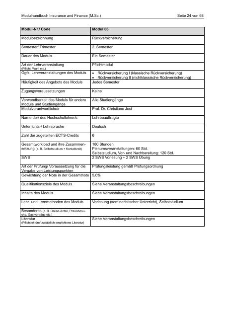 Modulhandbuch - Hochschule RheinMain