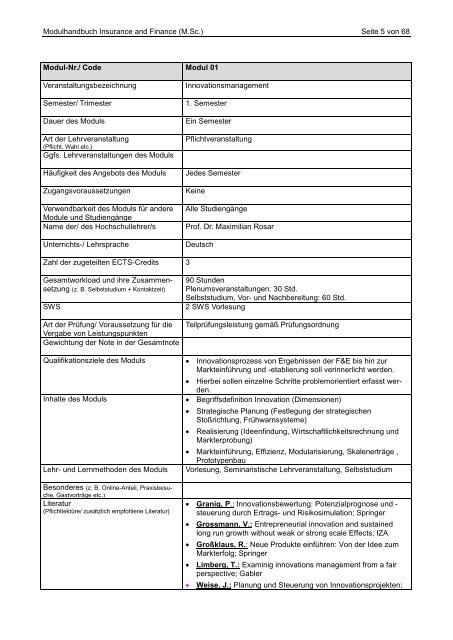 Modulhandbuch - Hochschule RheinMain