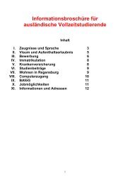 Informationsbroschüre für ausländische Vollzeitstudierende