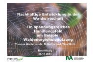 Nachhaltige Entwicklung in der Waldwirtschaft â Ein ...