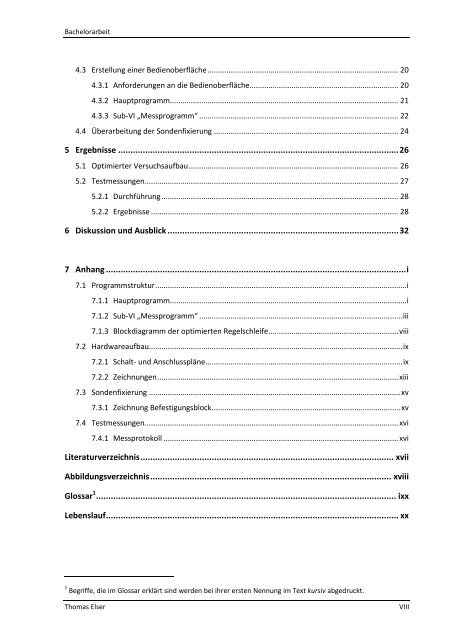 Bachelorarbeit - Thomas Elser (Hochschule Ulm)