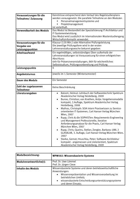 Studienordnung fÃ¼r den - Hochschule Wismar