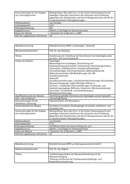 Modulhandbuch - Hochschule Wismar