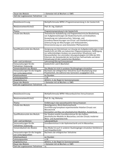 Modulhandbuch - Hochschule Wismar