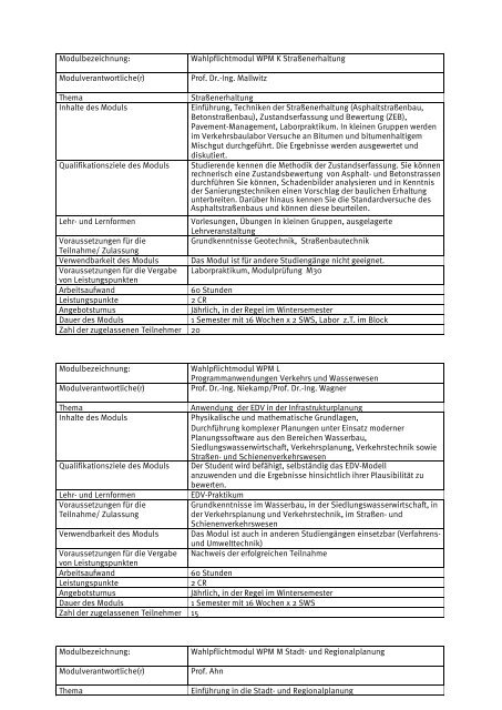 Modulhandbuch - Hochschule Wismar