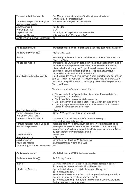 Modulhandbuch - Hochschule Wismar