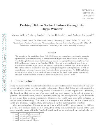 Probing Hidden Sector Photons through the Higgs Window