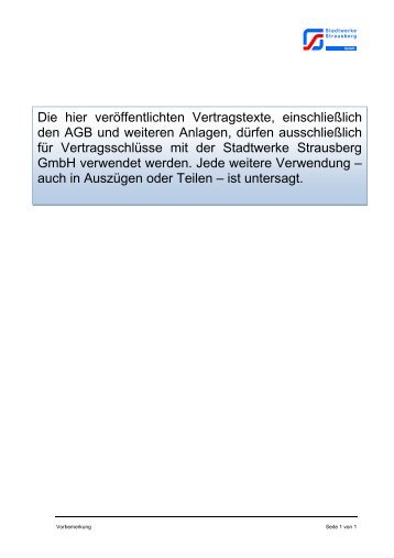 Netznutzungsvertrag - Stadtwerke Strausberg
