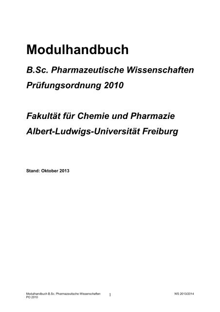 Modulhandbuch - Albert-Ludwigs-Universität Freiburg