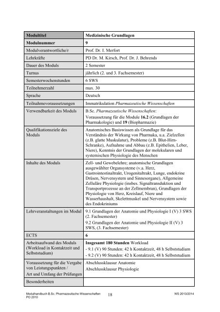 Modulhandbuch - Albert-Ludwigs-Universität Freiburg