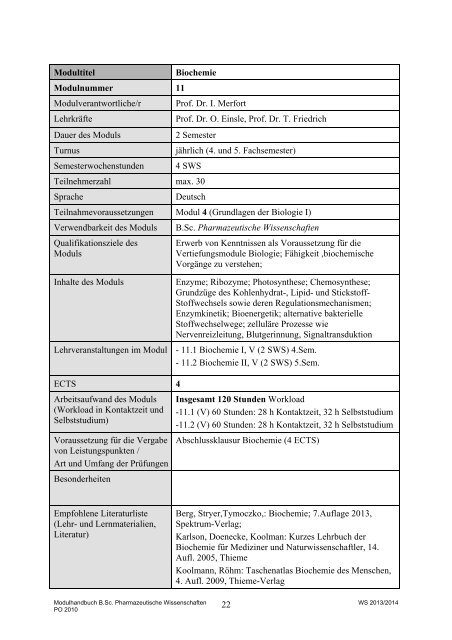 Modulhandbuch - Albert-Ludwigs-Universität Freiburg