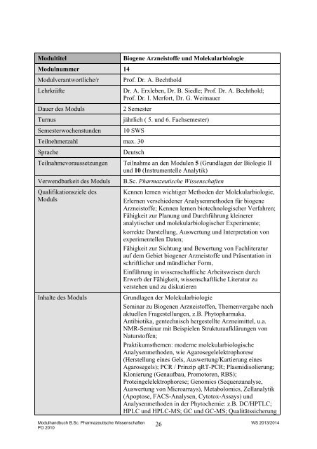 Modulhandbuch - Albert-Ludwigs-Universität Freiburg