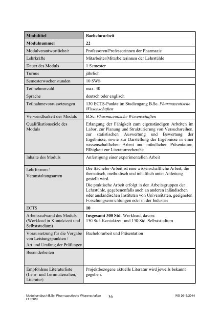 Modulhandbuch - Albert-Ludwigs-Universität Freiburg