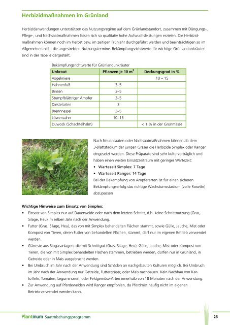 Plantinum Broschüre - AGRAVIS Raiffeisen AG