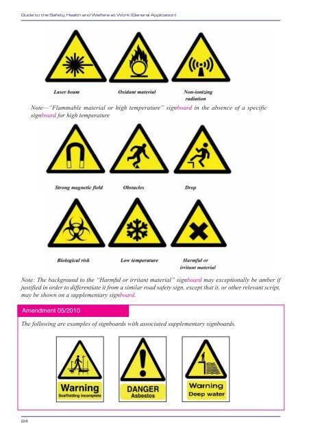 Safety Signs at a Place of Work 2010 - Health and Safety Authority