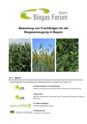 Bewertung von Fruchtfolgen für die Biogaserzeugung in Bayern