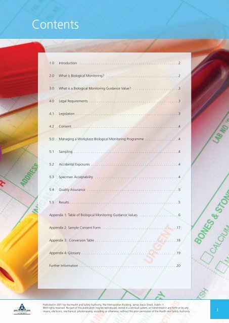 Biological Monitoring Guidelines - Health and Safety Authority