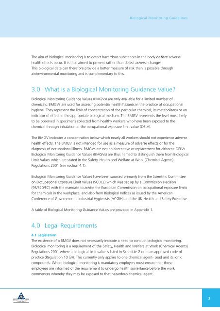 Biological Monitoring Guidelines - Health and Safety Authority