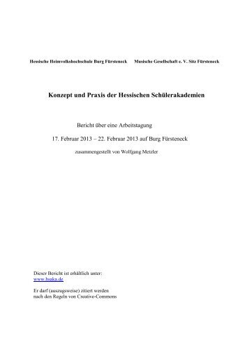 Konzept und Praxis der hessischen Schulerakademien