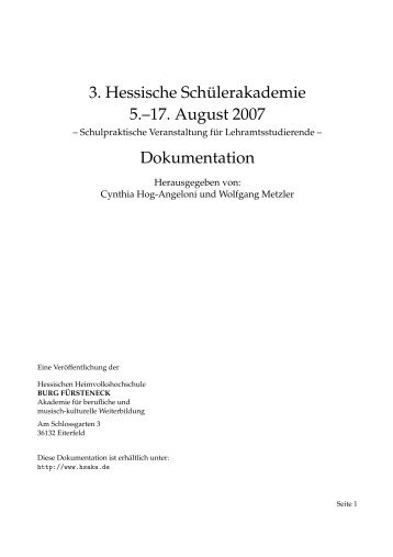 Dokumentation von 2007