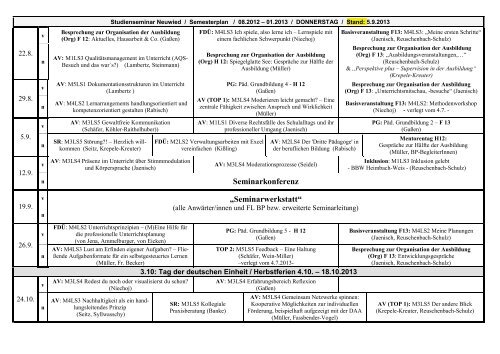 Studienseminar Neuwied/Semesterplan/Donnerstag 08-1