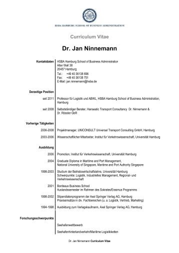 Dr. Jan Ninnemann - HSBA Hamburg School of Business ...