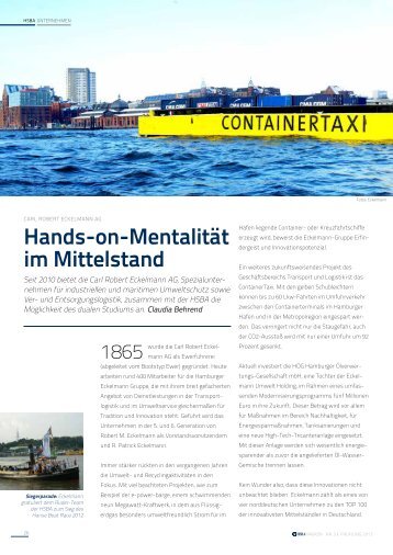 Carl Robert Eckelmann AG, Artikel HSBA Magazin Nr. 3 PDF