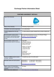 Exchange Partner Information Sheet - HSBA