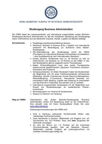 Merkblatt Business Administration PDF (149KB) - HSBA