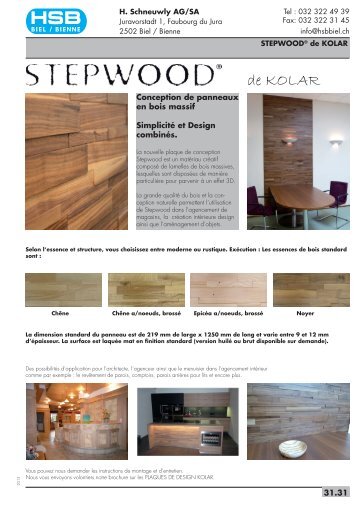 Prospectus sur Stepwood en PDF - HSB Biel-Bienne