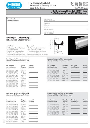 Prospekt Griffleistenprofile als PDF - HSB Biel-Bienne