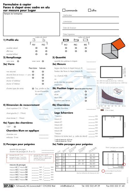 Cadres en aluminium et accessoires 2010 / 2011 - HSB Biel-Bienne